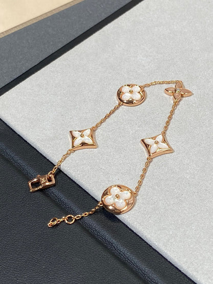 [Vellora Opalyn]STAR AND SUN 5 MOTIF MOP PINK GOLD BRACELET