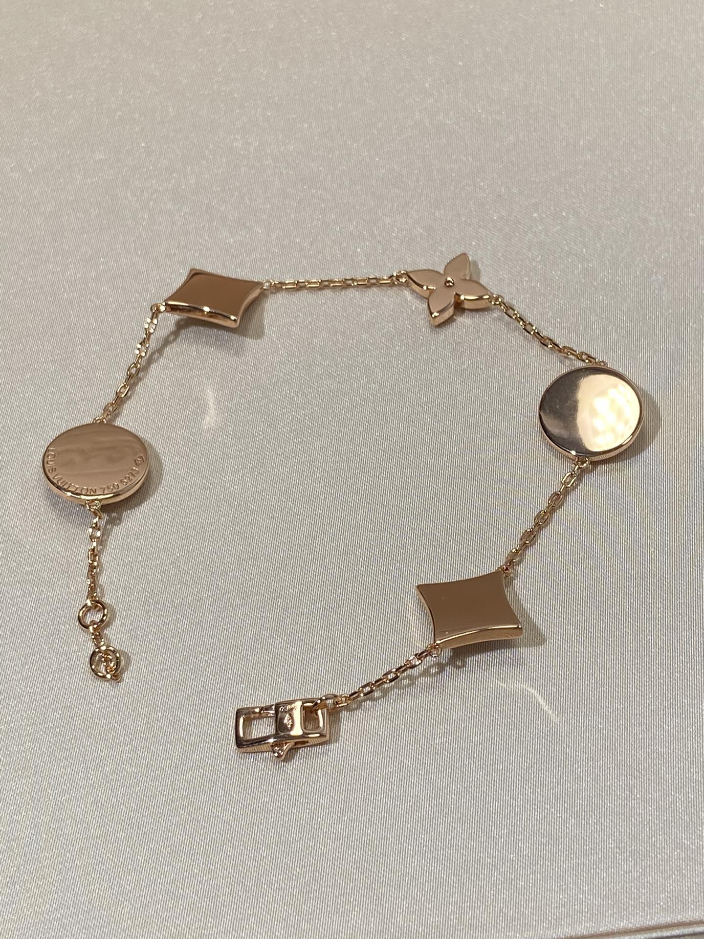 [Vellora Opalyn]STAR AND SUN 5 MOTIF MOP PINK GOLD BRACELET