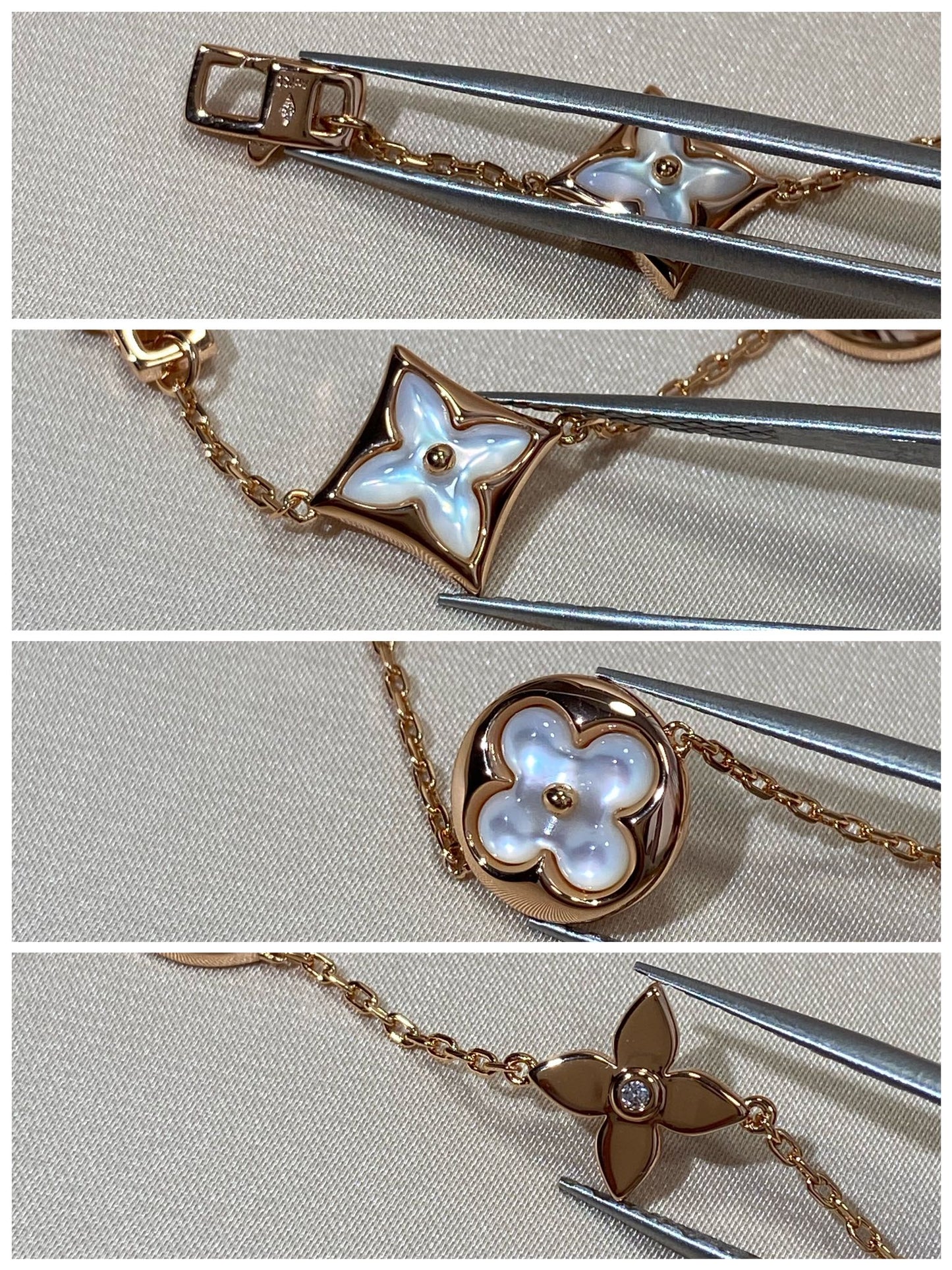 [Vellora Opalyn]STAR AND SUN 5 MOTIF MOP PINK GOLD BRACELET