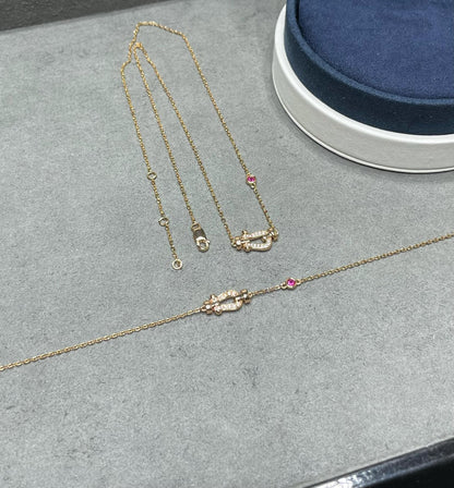 [Vellora Opalyn]FORCE 10 DIAMOND PINK GOLD NECKLACE