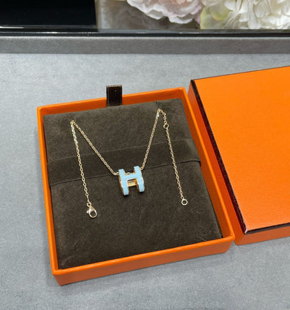 [Vellora Opalyn]POP H SKY BLUE NECKLACE
