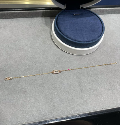 [Vellora Opalyn]FORCE 10 DIAMOND CHAIN LINK PINK GOLD BRACELET