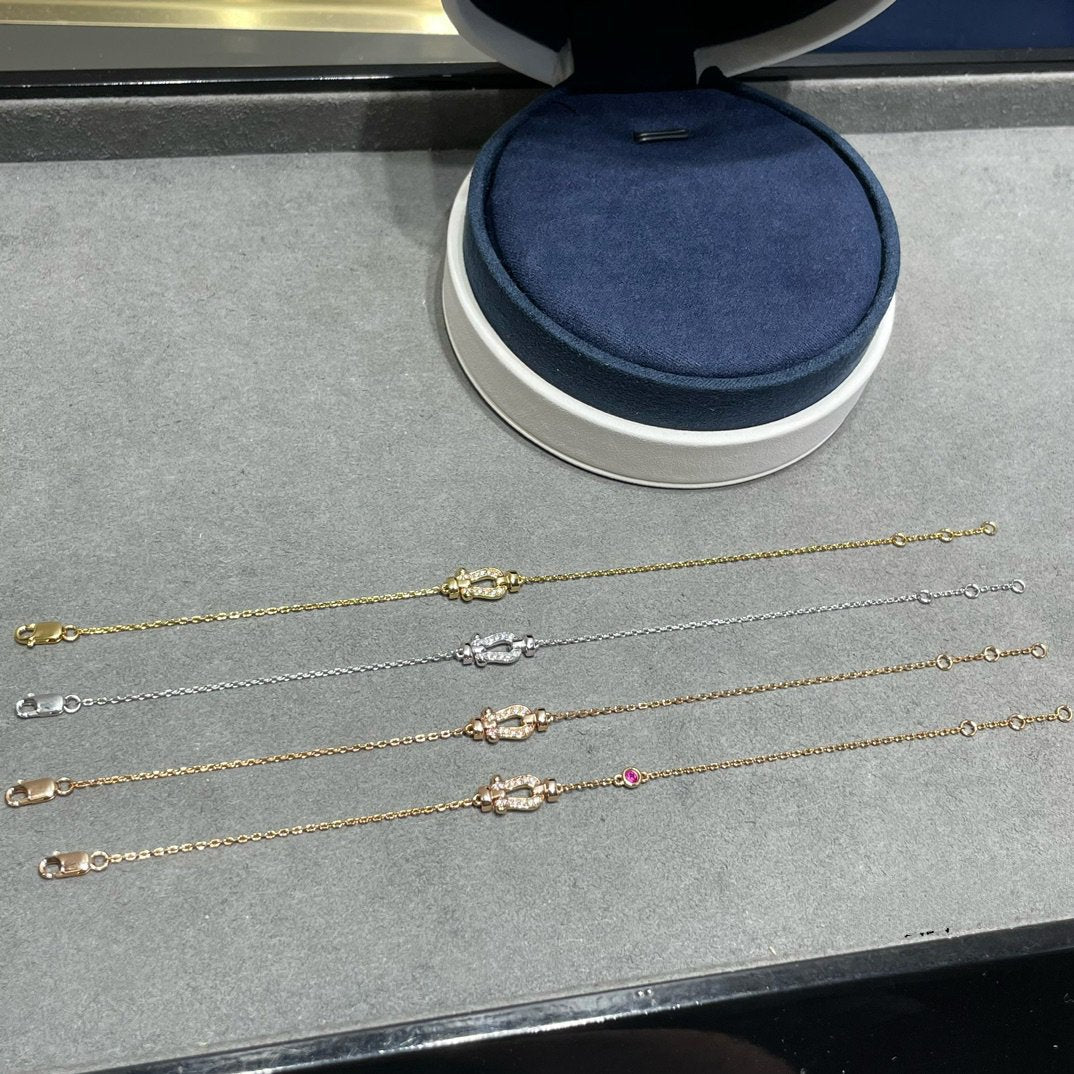 [Vellora Opalyn]FORCE 10 DIAMOND CHAIN LINK PINK GOLD BRACELET