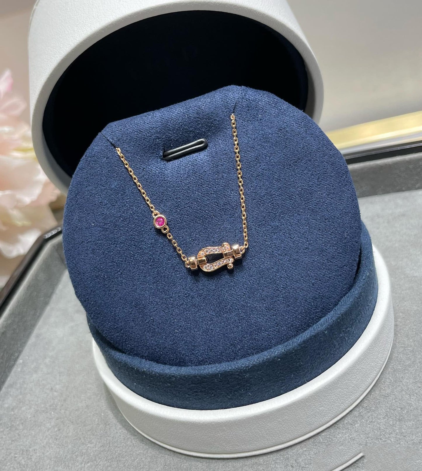 [Vellora Opalyn]FORCE 10 DIAMOND CHAIN LINK PINK GOLD BRACELET