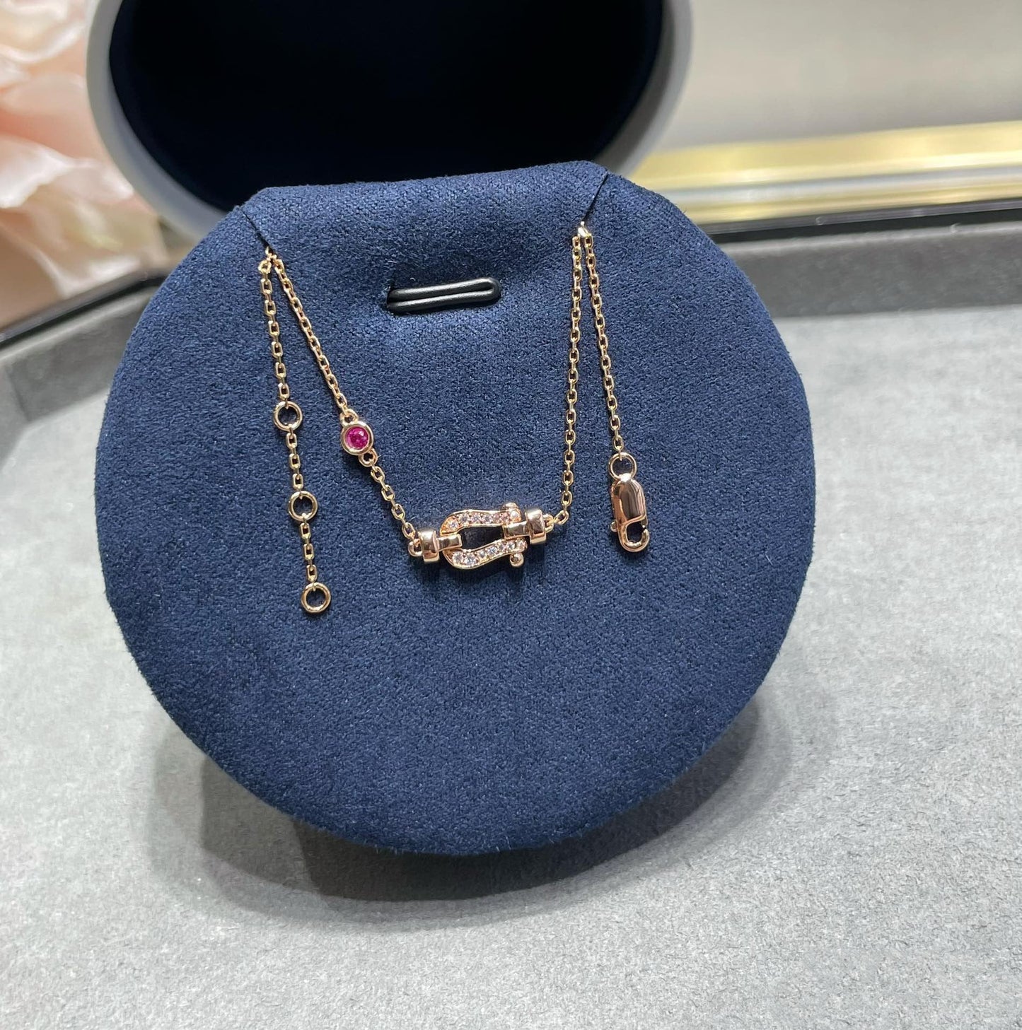 [Vellora Opalyn]FORCE 10 DIAMOND CHAIN LINK PINK GOLD BRACELET