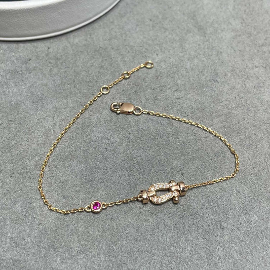 [Vellora Opalyn]FORCE 10 DIAMOND CHAIN LINK PINK GOLD BRACELET