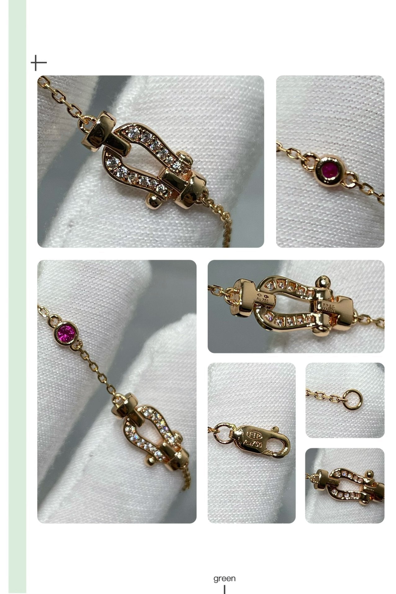 [Vellora Opalyn]FORCE 10 DIAMOND CHAIN LINK PINK GOLD BRACELET