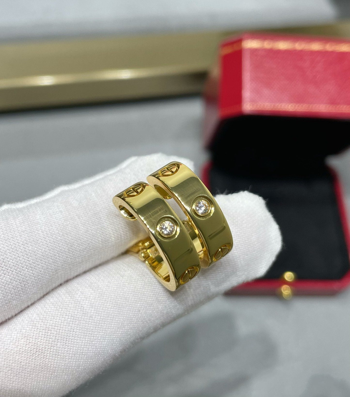 [Vellora Opalyn]LOVE 5.5MM 1 DIAMOND EARRINGS