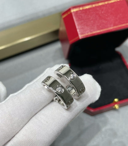 [Vellora Opalyn]LOVE 5.5MM 1 DIAMOND EARRINGS