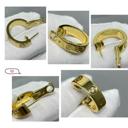 [Vellora Opalyn]LOVE 5.5MM 1 DIAMOND EARRINGS