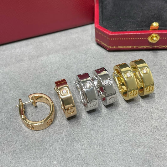 [Vellora Opalyn]LOVE 5.5MM 1 DIAMOND EARRINGS