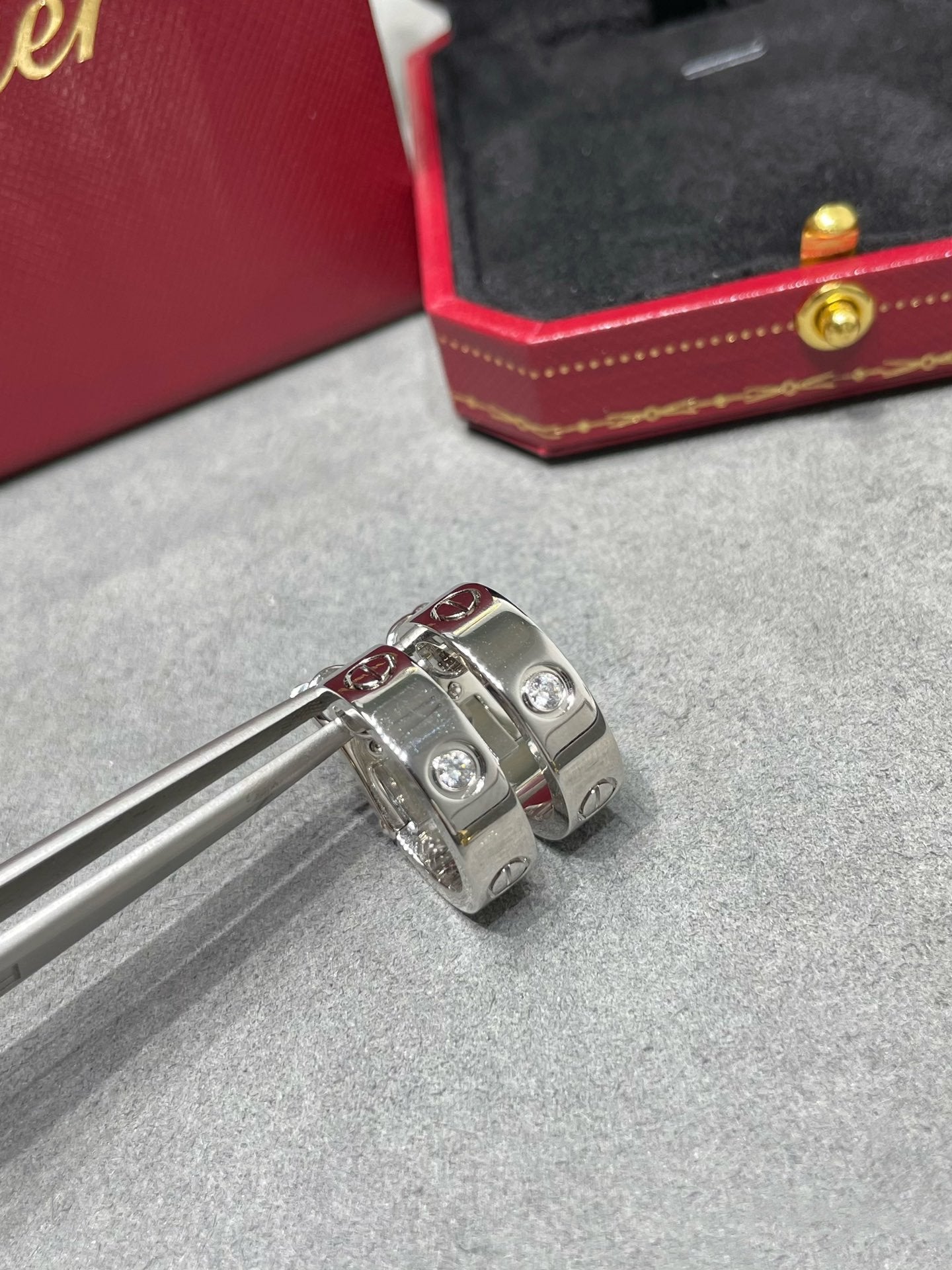 [Vellora Opalyn]LOVE 5.5MM 1 DIAMOND EARRINGS