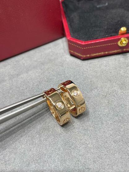 [Vellora Opalyn]LOVE 5.5MM 1 DIAMOND EARRINGS