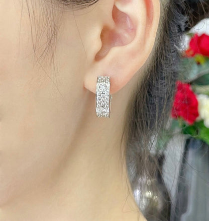 [Vellora Opalyn]LOVE 5.5MM DIAMOND PAVED EARRINGS
