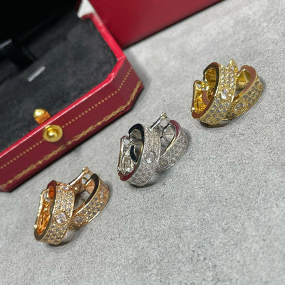 [Vellora Opalyn]LOVE 5.5MM DIAMOND PAVED EARRINGS