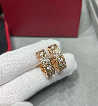 [Vellora Opalyn]LOVE 5.5MM DIAMOND PAVED EARRINGS