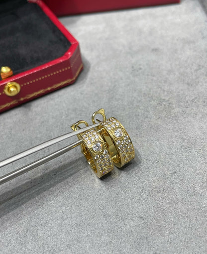 [Vellora Opalyn]LOVE 5.5MM DIAMOND PAVED EARRINGS