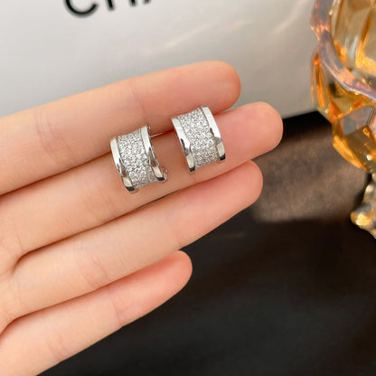 [Vellora Opalyn]ZERO 1 DIAMOND PAVED EARRINGS