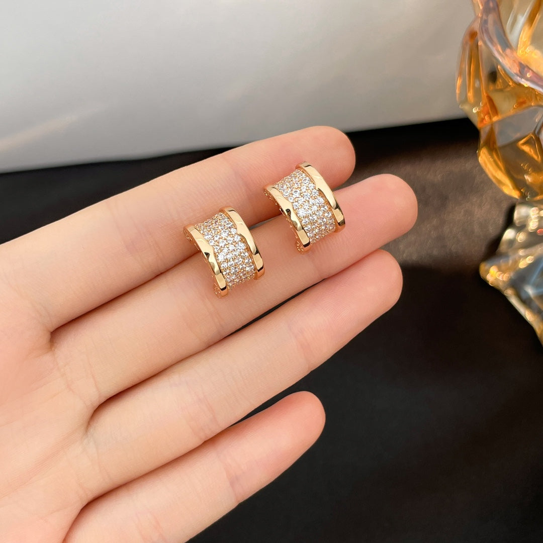 [Vellora Opalyn]ZERO 1 DIAMOND PAVED EARRINGS