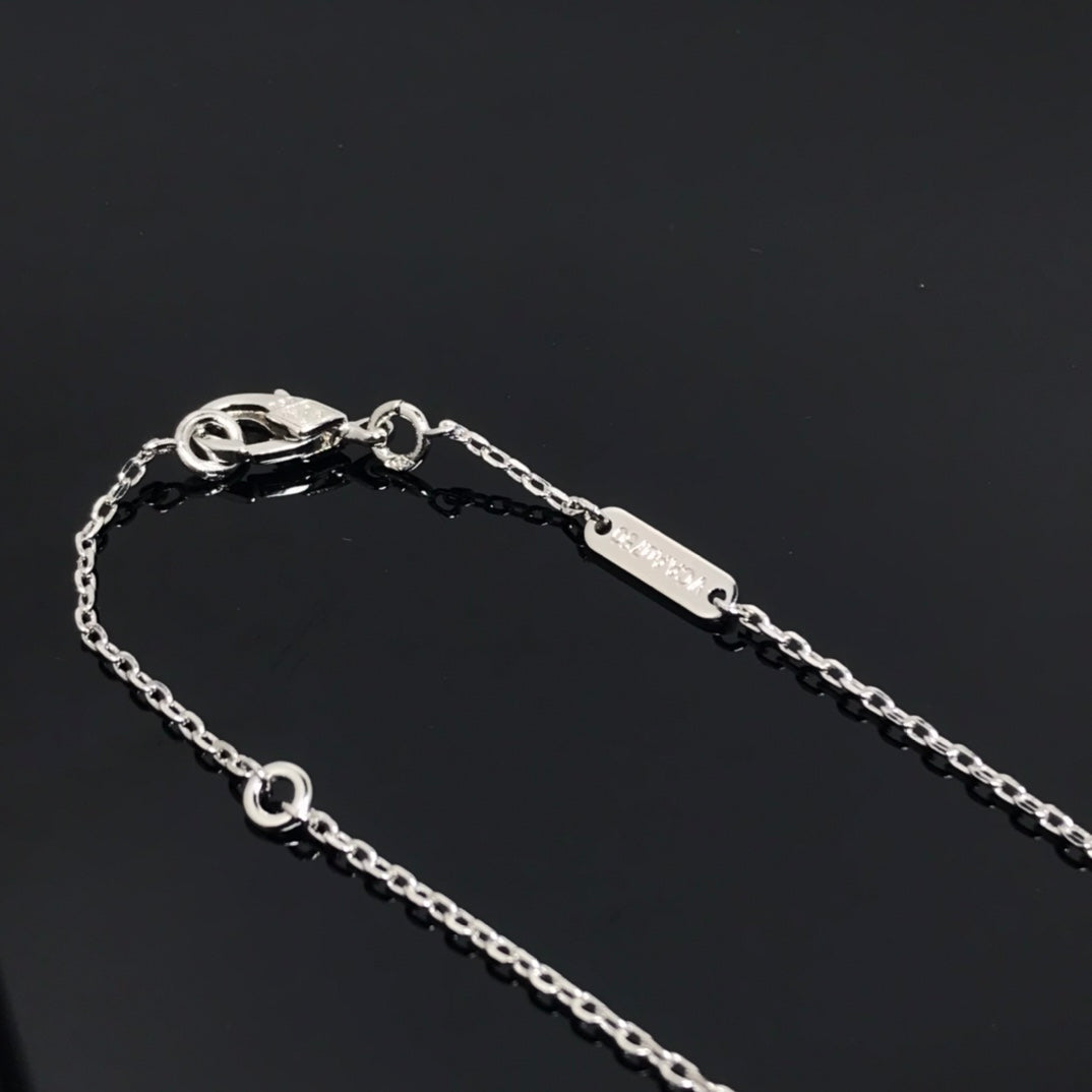 [Vellora Opalyn]CLOVER PIETERSITE SILVER LONG NECKLACE