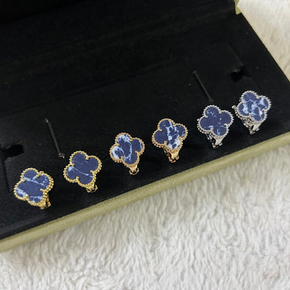 [Vellora Opalyn]CLOVER PIETERSITE MEDIUM STUD EARRINGS