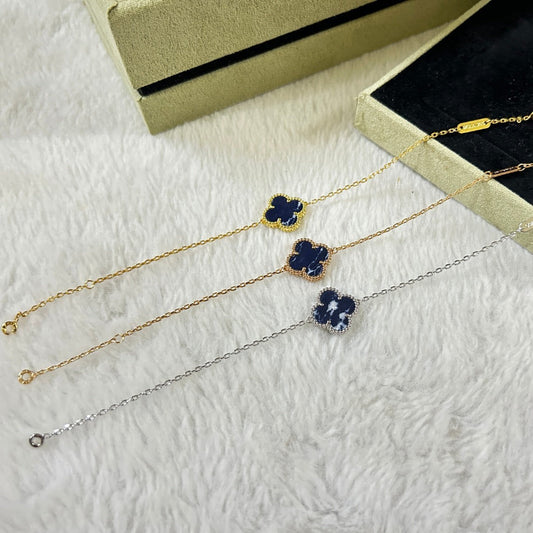[Vellora Opalyn]CLOVER 1 MOTIF PIETERSITE BRACELET