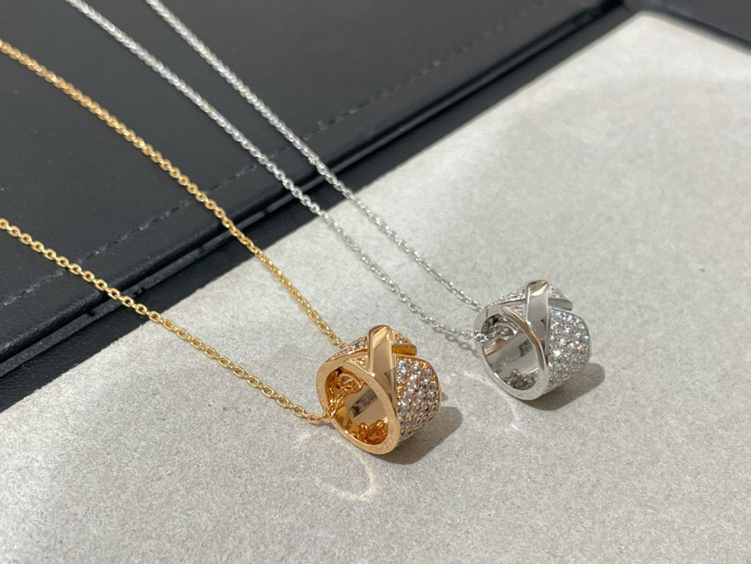 [Vellora Opalyn]LIENS EVIDENCE DIAMOND PAVED NECKLACE