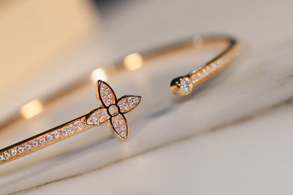 [Vellora Opalyn]IDYLLE GOLD OPEN BRACELET DIAMOND PAVED