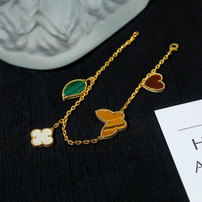 [Vellora Opalyn]LUCKY SPRING 5 MOTIF GOLD BRACELET