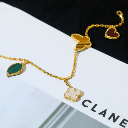 [Vellora Opalyn]LUCKY SPRING 5 MOTIF GOLD BRACELET