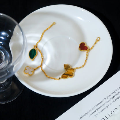 [Vellora Opalyn]LUCKY SPRING 5 MOTIF GOLD BRACELET
