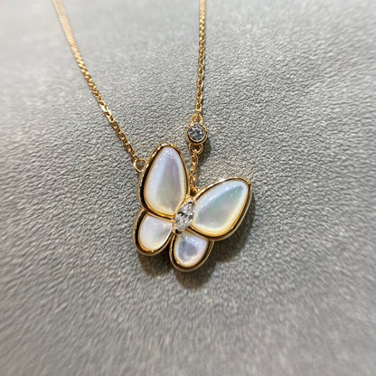 [Vellora Opalyn]BUTTERFLY MOP DIAMOND NECKLACE