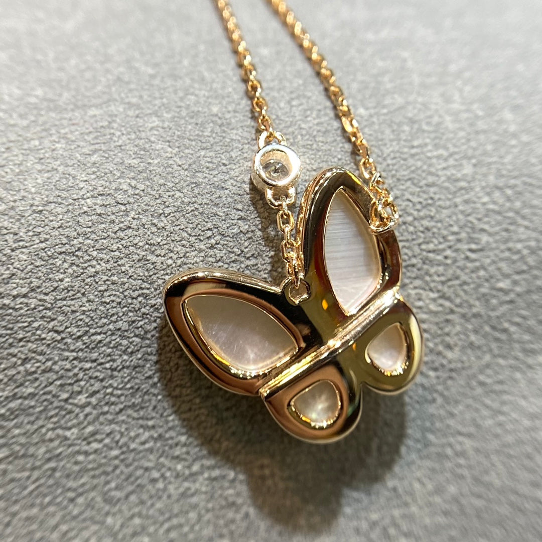 [Vellora Opalyn]BUTTERFLY MOP DIAMOND NECKLACE
