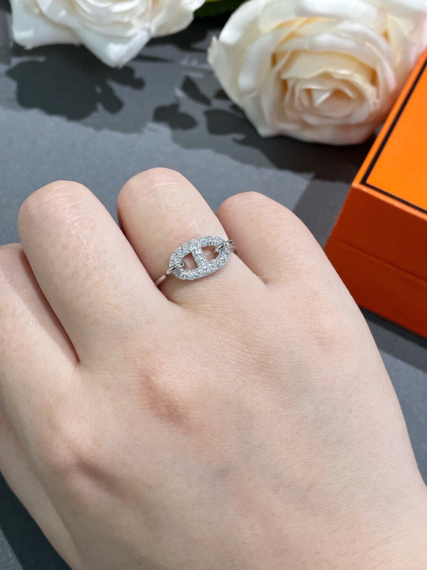 [Vellora Opalyn]RONDE SMALL DIAMOND RING