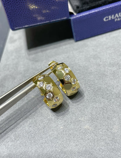 [Vellora Opalyn]BEE LOVE DIAMOND HOOP EARRINGS