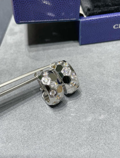 [Vellora Opalyn]BEE LOVE DIAMOND HOOP EARRINGS