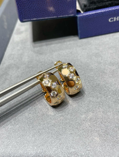 [Vellora Opalyn]BEE LOVE DIAMOND HOOP EARRINGS