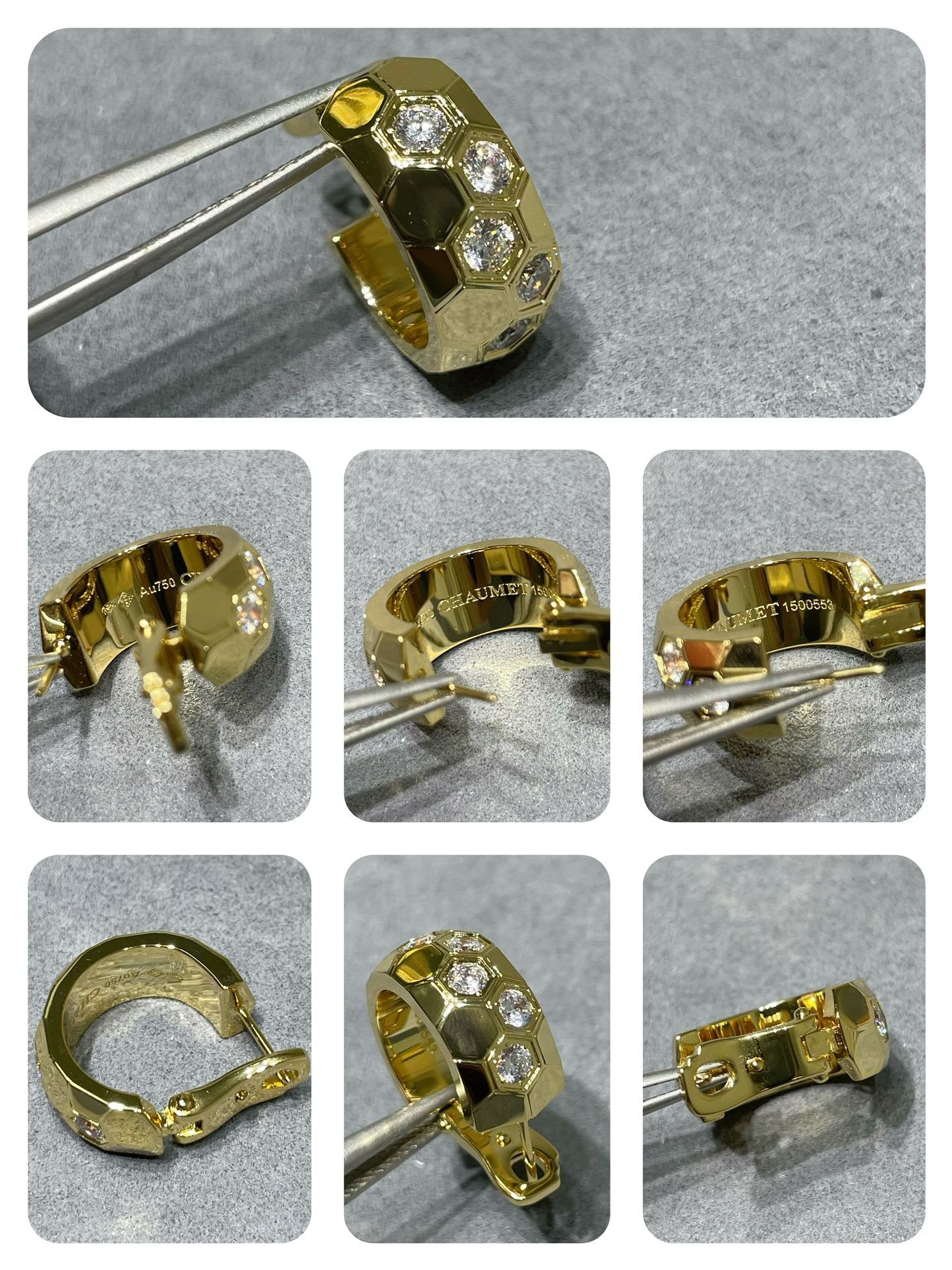 [Vellora Opalyn]BEE LOVE DIAMOND HOOP EARRINGS