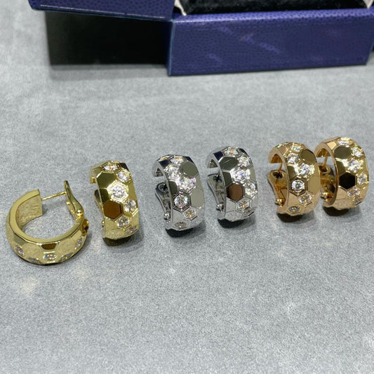 [Vellora Opalyn]BEE LOVE DIAMOND HOOP EARRINGS
