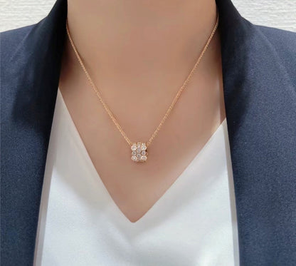 [Vellora Opalyn]BEE LOVE DIAMOND PAVED 3 ROW NECKLACE