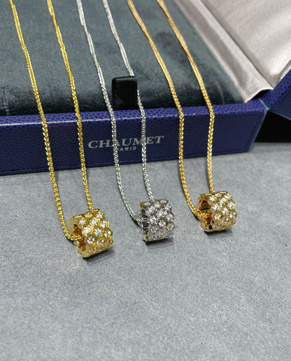 [Vellora Opalyn]BEE LOVE DIAMOND PAVED 3 ROW NECKLACE