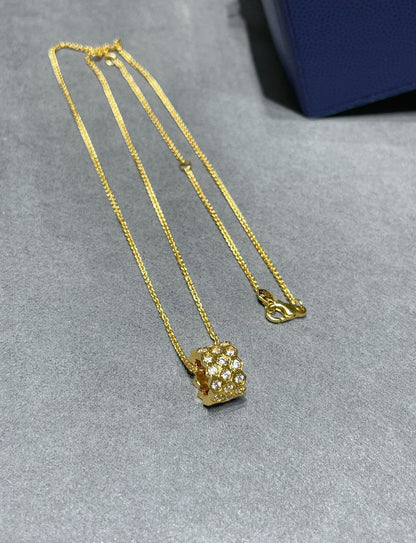 [Vellora Opalyn]BEE LOVE DIAMOND PAVED 3 ROW NECKLACE