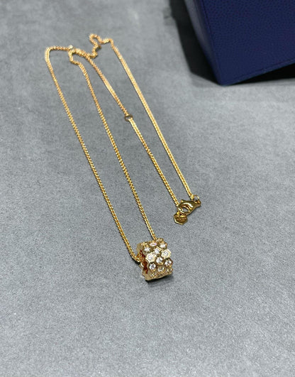[Vellora Opalyn]BEE LOVE DIAMOND PAVED 3 ROW NECKLACE