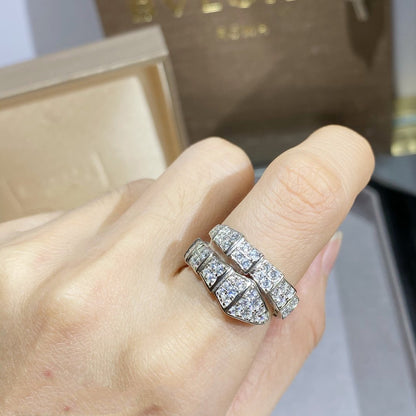 [Vellora Opalyn]SERPENTI RING SILVER DIAMOND PAVED