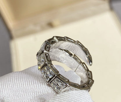 [Vellora Opalyn]SERPENTI RING SILVER DIAMOND PAVED