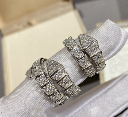 [Vellora Opalyn]SERPENTI RING SILVER DIAMOND PAVED