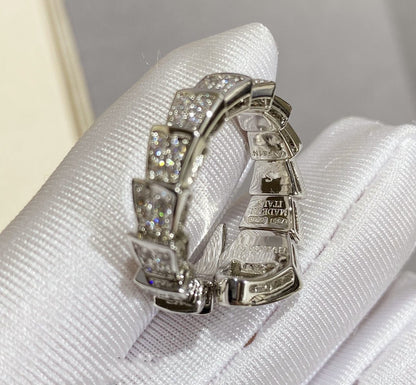 [Vellora Opalyn]SERPENTI LARGE RING SILVER DIAMOND PAVED