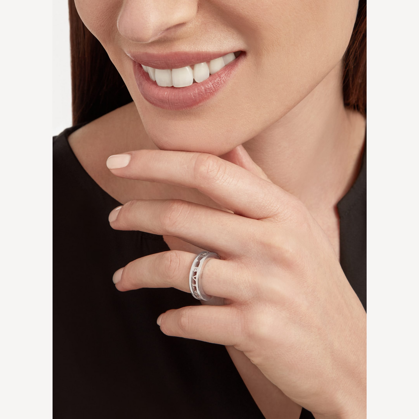 [Vellora Opalyn]ZERO 1 ONE-BAND WITH OPENWORK LOGO SPIRAL RING