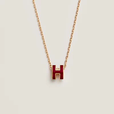 [Vellora Opalyn]HM CLIC RED ENAMEL GOLD NECKLACE
