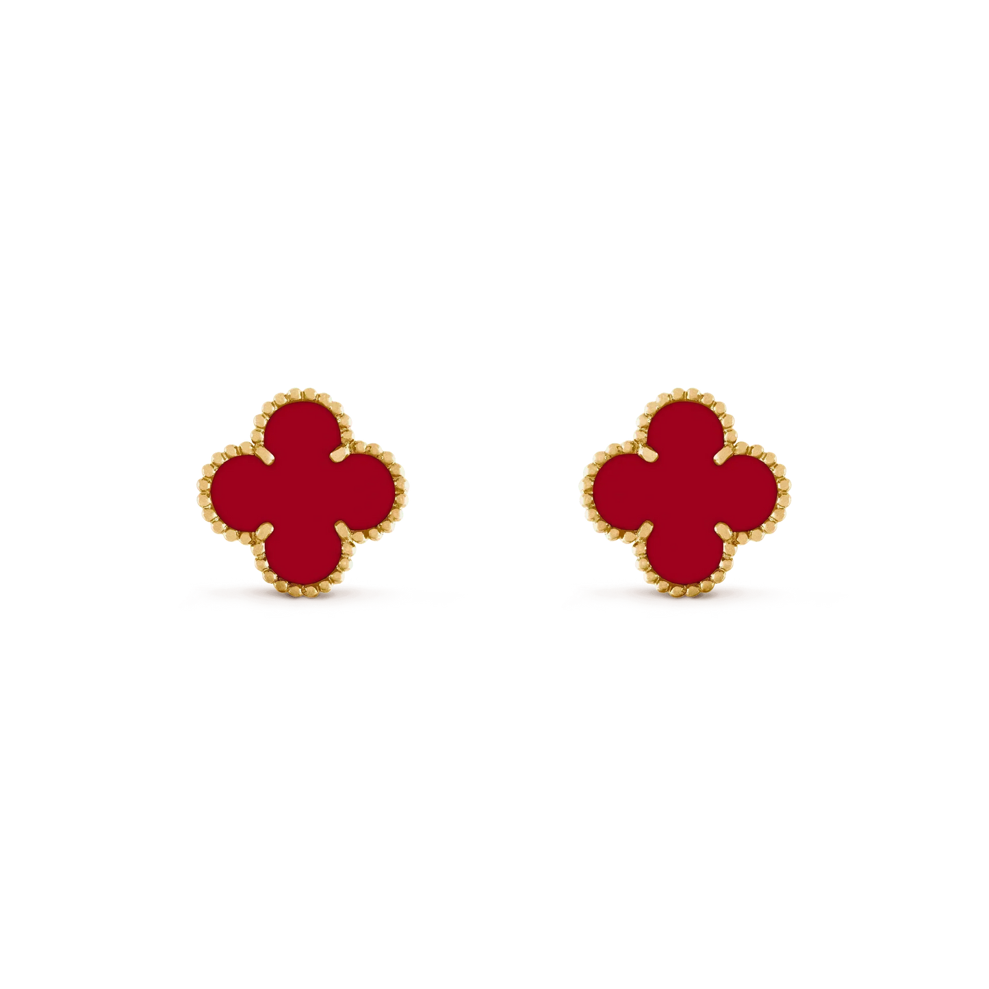 [Vellora Opalyn]CLOVER MEDIUM 1 MOTIFS CARNELIAN  EARRINGS